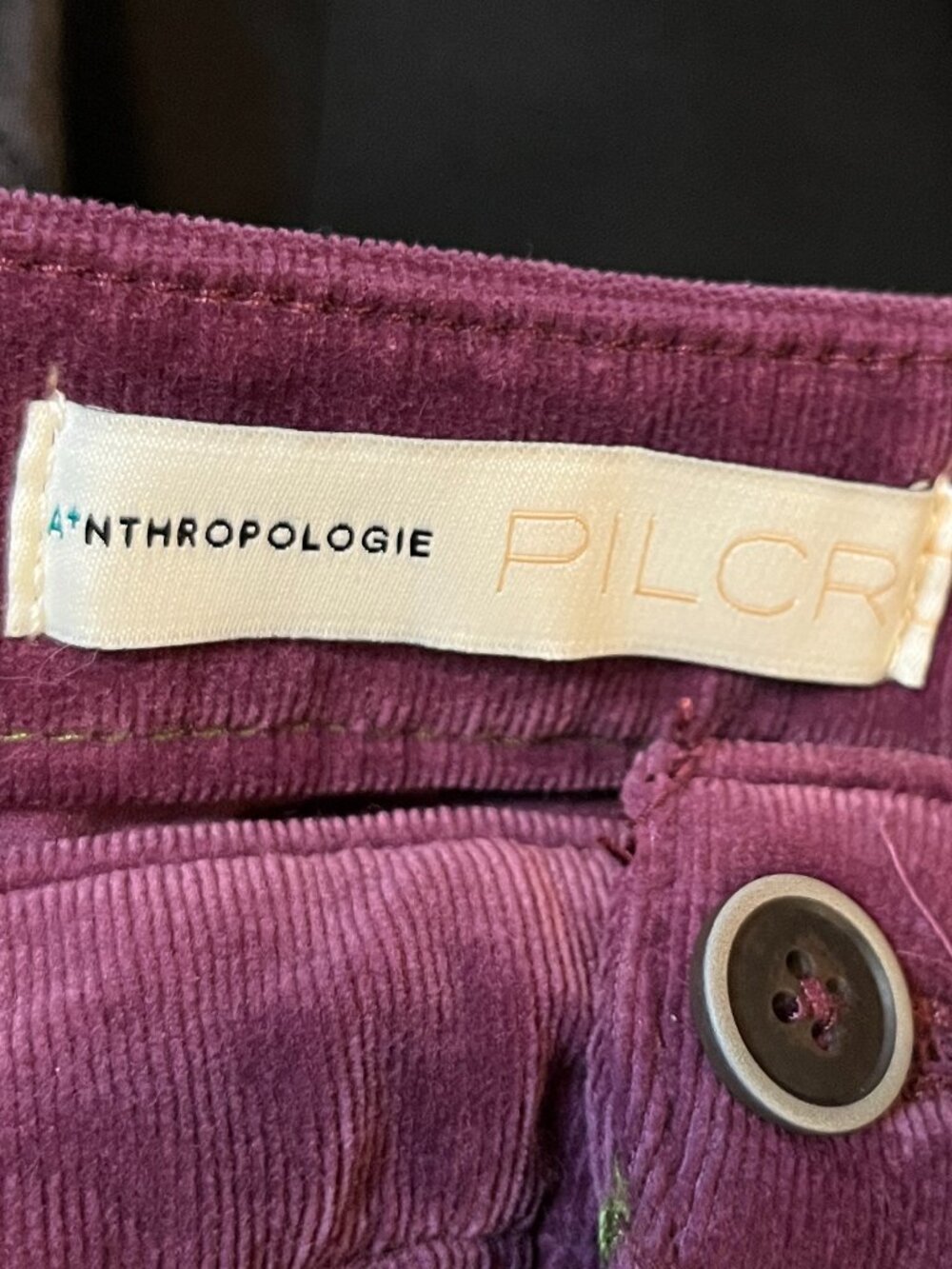 Anthropologie Pilcro Mulberry High Rise Skinny Corduroy Pants 22W NWT - Picture 7 of 9
